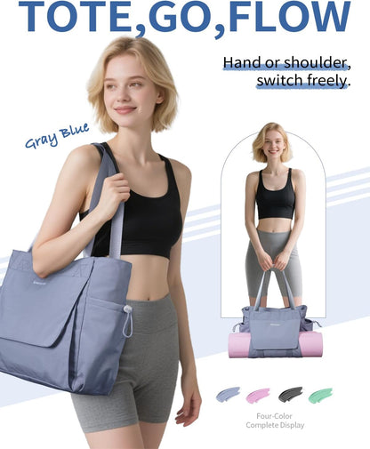 sportsnew Yoga Mat Bag Tote Yoga Gym Bags For Women Men with Waterproof Wet Pocket & Hook-and-loop, Quick Access Storage Yoga Mat Bag Carrier