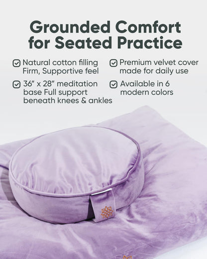 Mindful & Modern Zabuton Meditation Mat - Cotton Filled Yoga and Meditation Pad - Zabuton Meditation Cushion for Kneeling and Sitting Support - Large Rectangular Sitting Floor Pillow for Bench or Zafu