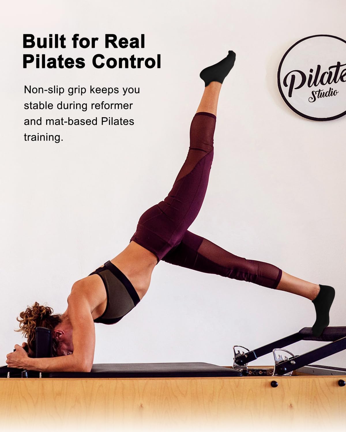 3/6 Pairs Grip Pilates Socks for Women, Non-slip Yoga Athletic Socks for Barre Ballet Barefoot Workout Hospital