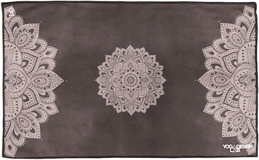 yogadesignlab | The Hand Towel | Premium Non Slip Hand Towel | Designed in Bali | Colorful Eco Printed + Quick Dry + Soft | Hot Yoga, Bikram, Ashtanga, Sport, Barre, Travel (Mandala Black)