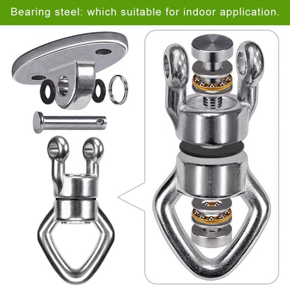 BeneLabel Swing Hanger with Bearing Swivel 800LB Capacity Stainless Steel Ceiling Mount Bracket Hanging Kit for Aerial Silks, Swings, Hammocks, Hanging Chair, Aerial Hoop, Heavy Bag, Yoga Swing