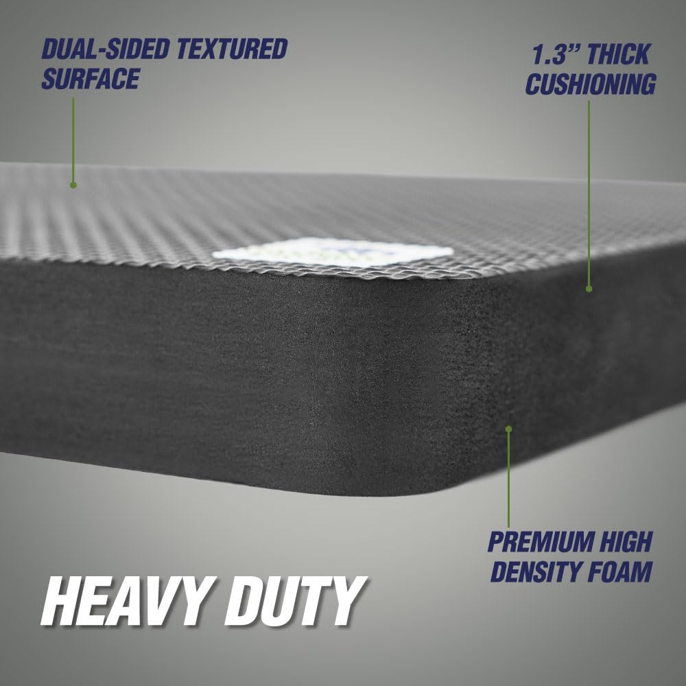 RUGGED RHINO Heavy Duty Patent Pending Kneeling Pad, Shock Absorbent Thick Knee Pads, Holds Up to 300 lbs, Protect Knees from Hard Concrete Surfaces, For Mechanics, Yard Gardening, Gym, Slate Gray