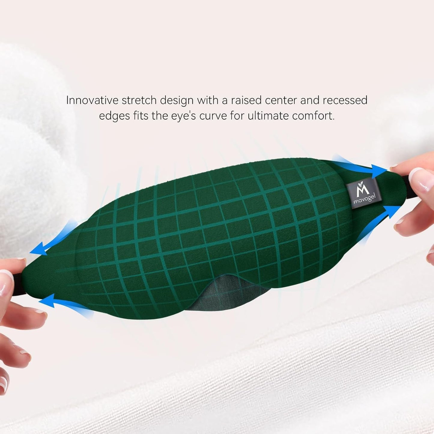 Mavogel Cotton Sleep Eye Mask - Updated Design Light Blocking with Adjustable Nose Bridge, Soft and Comfortable Night Eye Mask for Men Women, Eye Blinder for Shift Work, Includes Travel Pouch, Black