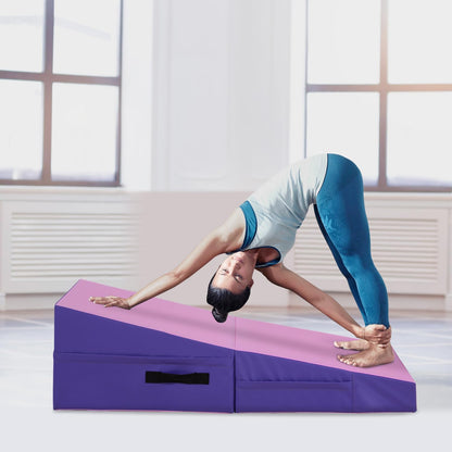 BestMassage Gymnastics Mat Incline Mat Tumbling Mat Folding Gymnastic Tumbling Mat Indoor/Outdoor Exercise Mat Home Gym Yoga Mat with Handle