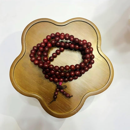 Handmade Mala Beads Bracelet 108 8mm Prayer Meditation Bracelet Sandalwood Elastic, Buddhist Beads, Prayer Mala Necklace for Men and Women Gifts