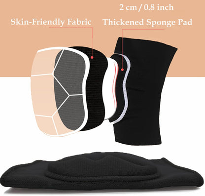 DANCEYOU Dance Knee Pads Thick Soft Sponge Volleyball Knee Brace for Big Kid Teen Adults Workout Knee Protector Football Pole Dance Yoga Tennis Running