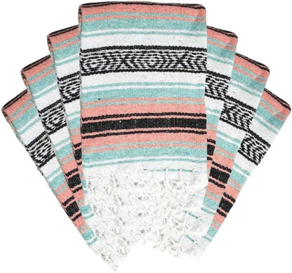 Open Road Goods Bulk Falsa Blankets - Handwoven Authentic Mexican Falsa - Great for Weddings, Yoga, Beach, Picnics, or Mexican Throw! (Tan, 7 Pack)
