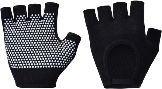 Non-Slip Fingerless Yoga Gloves – Ideal for Pilates, Barre, Air Yoga, and Fitness Workouts – Breathable Fabric with Enhanced Grip for Stability