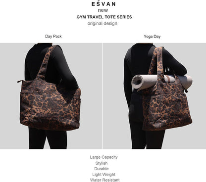 ESVAN Yoga Tote Bag Mat bag Women Shoulder Bags Carryall Tote for Travel Office Workout Gym Nurse Beach
