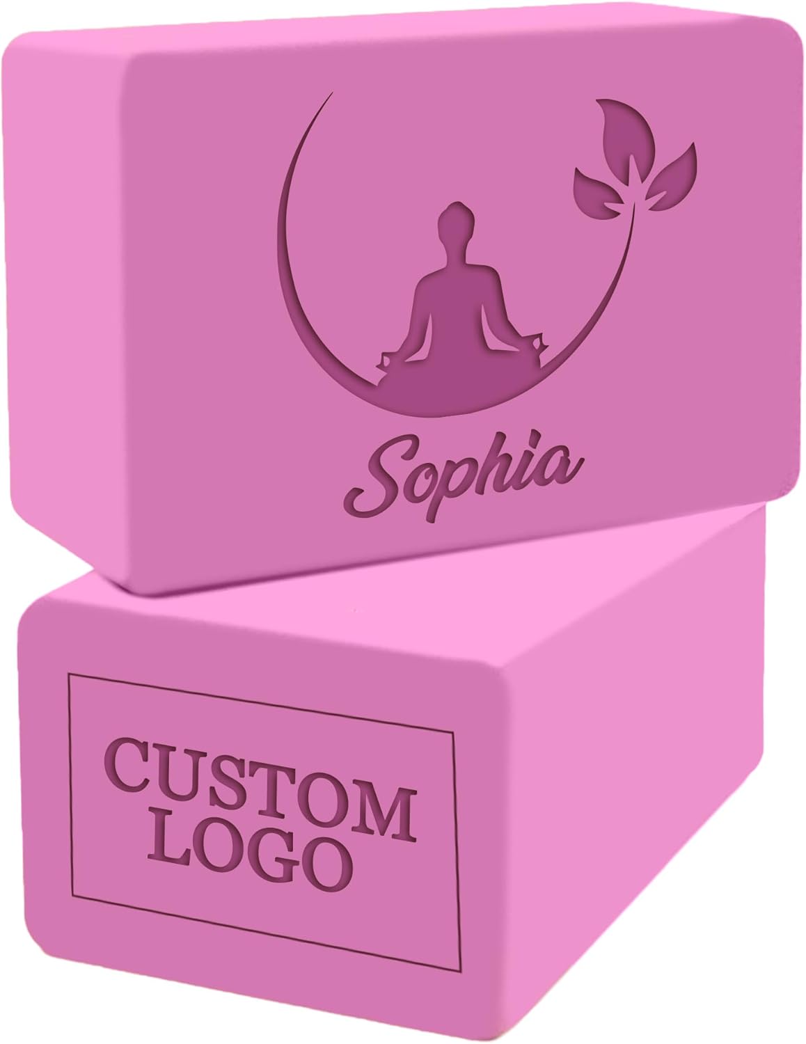 Personalized Yoga Blocks Yoga Gift 2 Pack with Custom Design or Logo, Exercise blocks Yoga Blocks Soft Non-Slip for Pilates, Meditation, Custom Yoga Accessories for Men & Women
