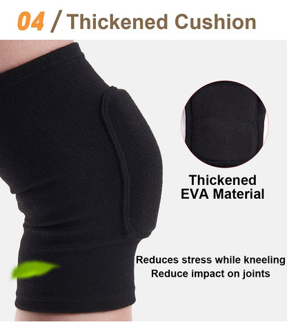 SUJAYU Dance, Wrestling, Basketball, Volleyball Knee Pads for Women, Knee Protector Soft Knee Pads for Work (Black, L)