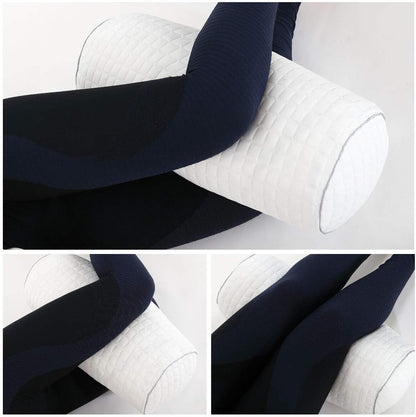 Kingnex Bolster Roll Pillow for Sleeping on Back or Side Under Knee to Relief Lower Back Pain Between Legs for Side Sleepers Cylinder Pillow with Removable Cooling Cover 20x8