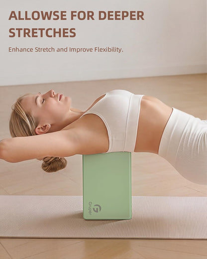 Gruper Yoga Blocks 2 Pack, 9"x6"x3" Exercise Blocks High-Density EVA Foam Blocks with Soft Non-Slip Surface, Lightweight Yoga Props for Yoga Pilates Meditation & Stretching