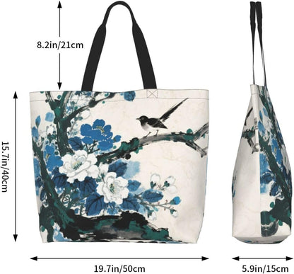 Tote Shoulder Bag Large Durable Reusable Eco-friendly Handbag Lightweight Stylish for Daily Use-19.7x15.7x5.9 Inch - Colors A