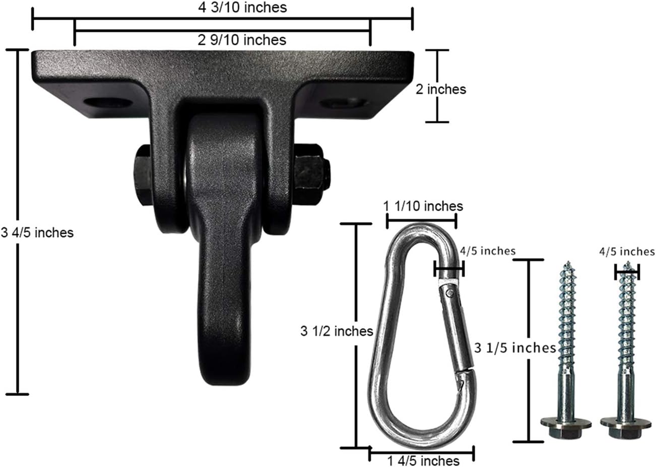 ABUSA Heavy Duty Blue Swing Hangers Screws Bolts Included Over 5000 lb Capacity Playground Porch Yoga Seat Trapeze Wooden Sets Indoor Outdoor 2 Pack