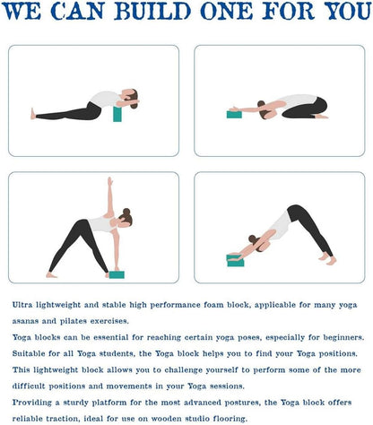 AMENTUM Yoga Block 9”x6”x3” Stand Out With Style Premium Yoga Block Featuring Bold Metallic Rivets. High-Density/Non-Toxic EVA Foam, Non-Slip Surface,Lightweight Exercise Support for Yoga, Stretching, Fitness Training