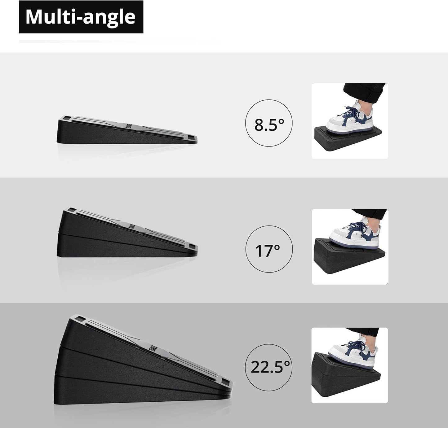 Slant Board for Calf Stretching, 6 Packs Adjustable Angles Non-Slip Rubber Slant Board,Squat Wedge Stretcher Equipment for Physical Therapy Home Exercise,Calf Stretch Wedge Improve Lower Leg