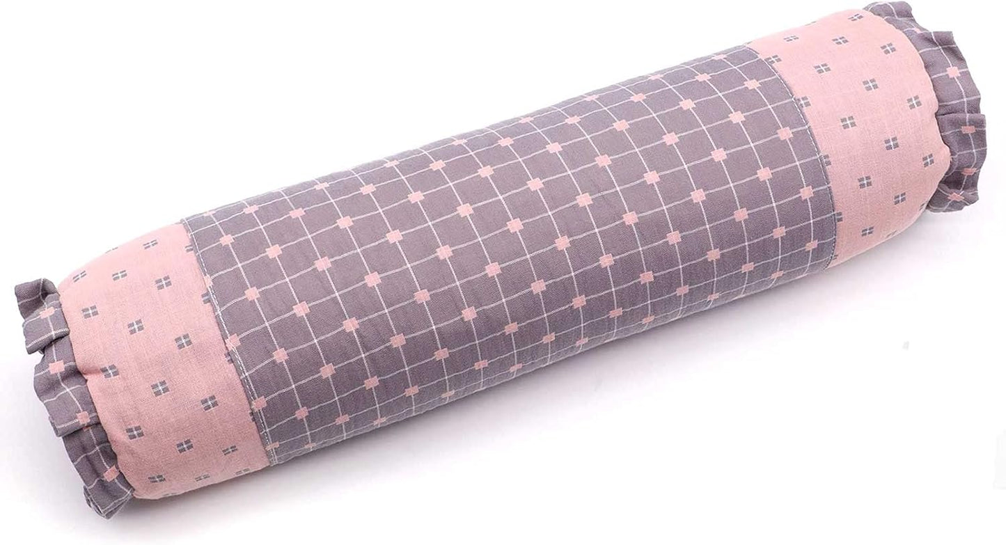 Cervical Buckwheat Roll Pillow for Sleeping,15.7"x5.9" Buckwheat Hulls Pillows Filling, Triangle Pillow for Neck Support Yoga Bolster, Adjustable Fill for Neck Pain Relief,Gray