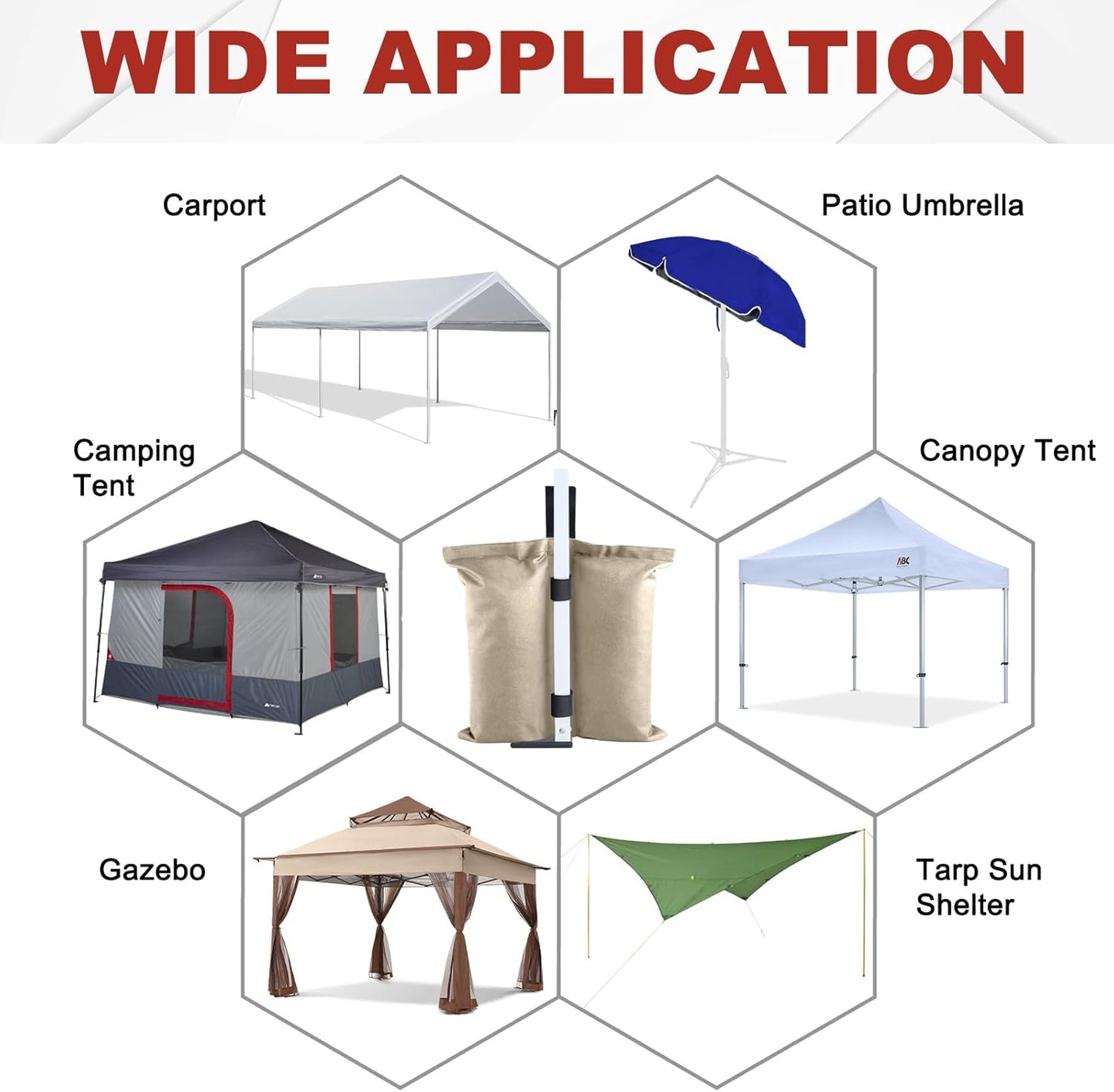ABCCANOPY Canopy Weights 120 LBS Gazebo Tent Sand Bags,4-Pack Gray (Without Sand)
