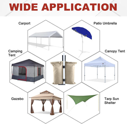 ABCCANOPY Canopy Weights 120 LBS Gazebo Tent Sand Bags,4-Pack Gray (Without Sand)