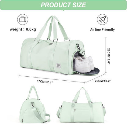 Gym Bag Womens Mens with Shoes Compartment and Wet Pocket Travel Duffel Bag for Women for Plane Sport Gym Tote Bags Swimming Yoga Waterproof Weekend Overnight Carry on Bag Hospital Holdalls - Colors C