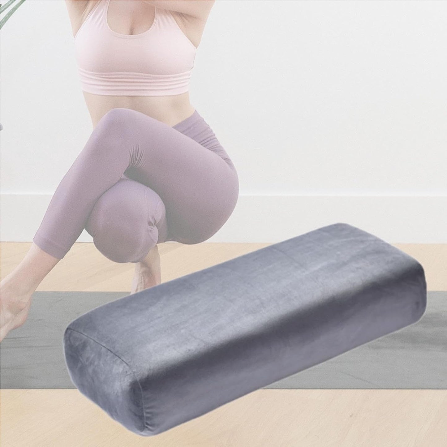 kowaku Bolster Pillow, Rectangular Pillow, with Carry Handle for Balance, for Meditation Support, Rectangular Cushion