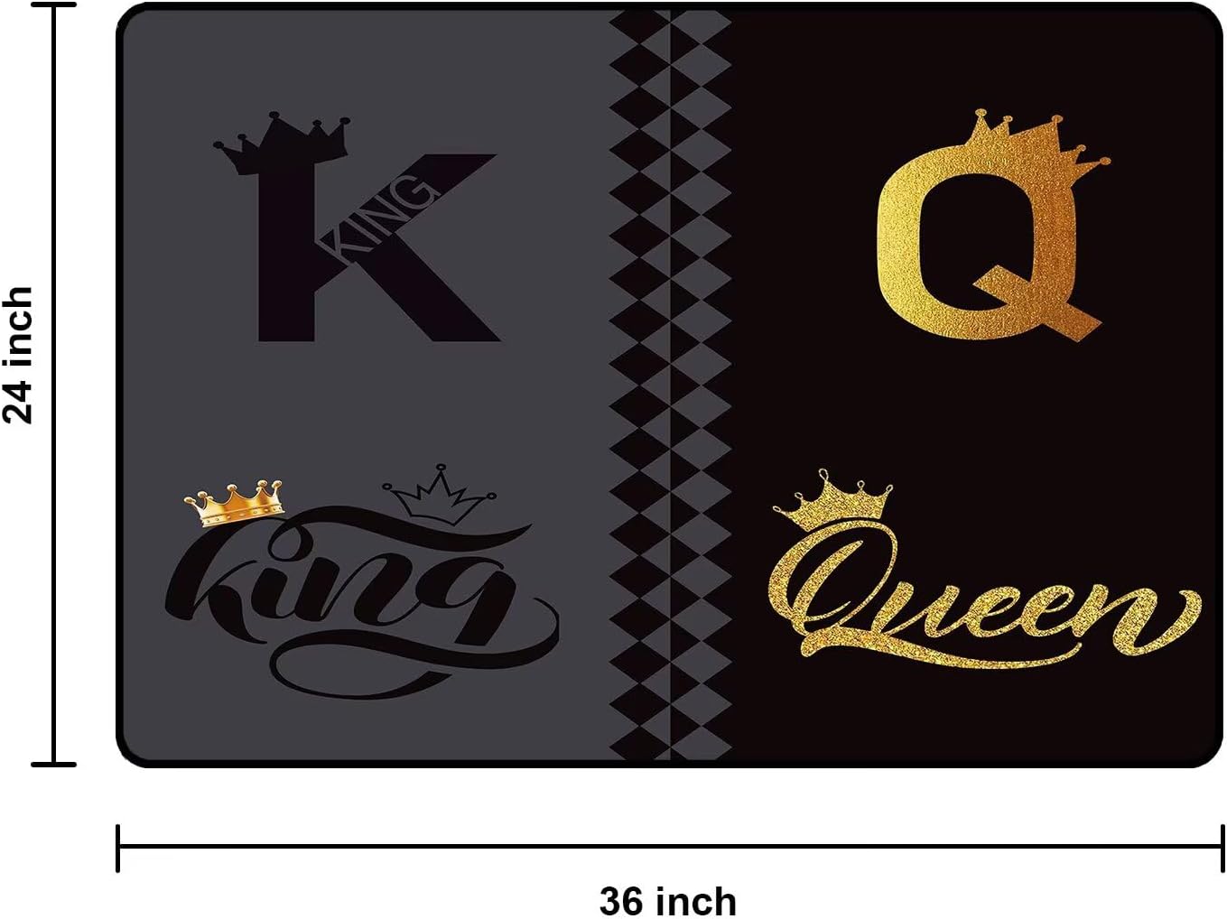 5' X 7' Queen and King Rug Black Grey Area Rugs Dining Living Room Bedroom Kitchen Office Yoga Room Washable Floor Mat Doormats Throw Rug Carpet Room Decor