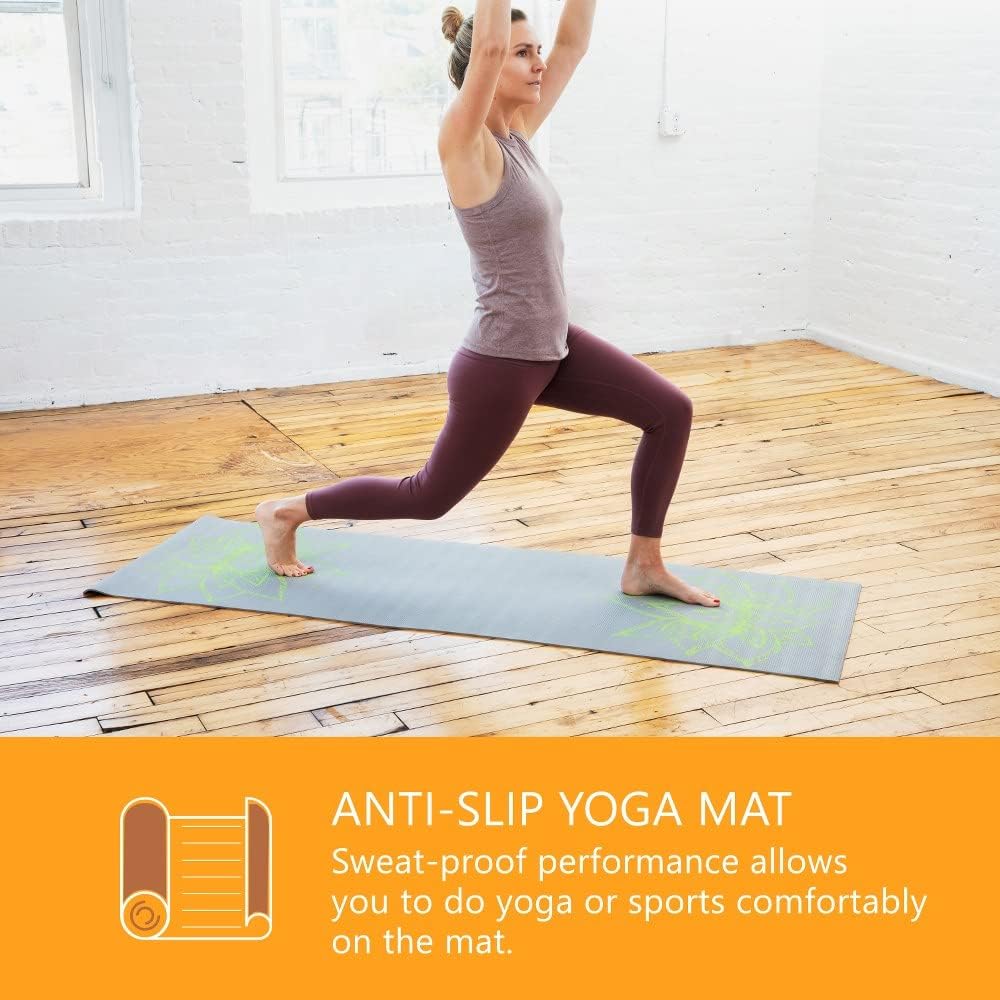 Sol Living Travel Yoga Mat - Natural Tree Rubber for Extra Grip - Non-Slip, Foldable, Eco-Friendly - Perfect for On-the-Go Yoga, Pilates, Fitness, Meditation - 24" x 72", Green