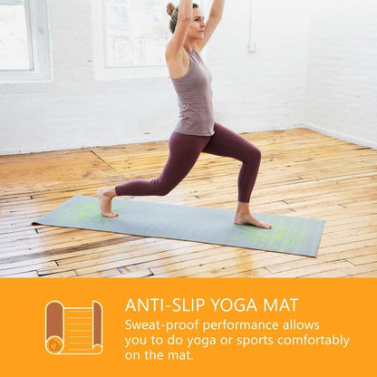 Sol Living Travel Yoga Mat - Natural Tree Rubber for Extra Grip - Non-Slip, Foldable, Eco-Friendly - Perfect for On-the-Go Yoga, Pilates, Fitness, Meditation - 24" x 72", Green