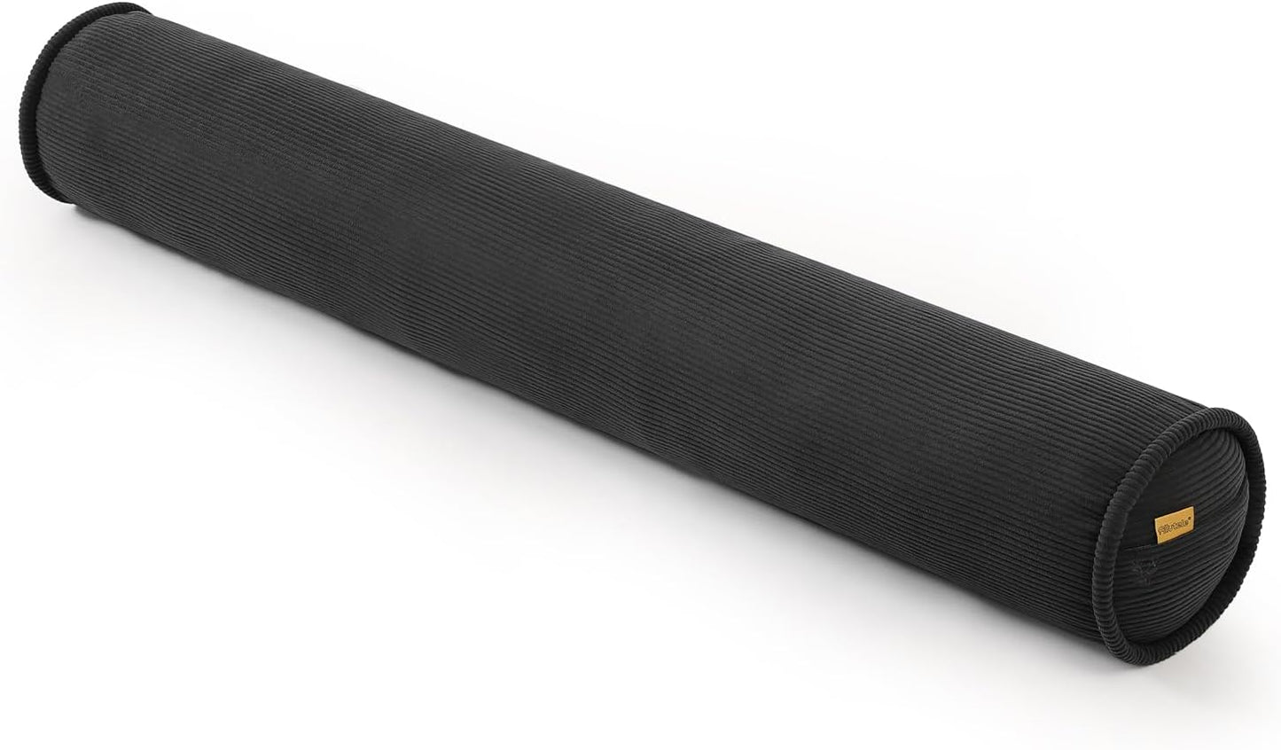 Corduroy Body Pillow, Round Bolster Cylinder Pillow for Adults, Soft Long Support Pillow for Bed & Sofa, Removable Washable Cover,59 x 7.87 Inches,Peacock Blue