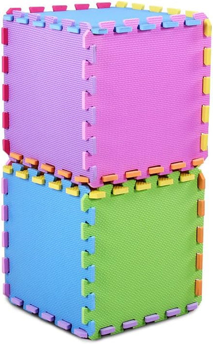 meiqicool Foam Play Mat Thick Soft EVA Interlocking Foam Floor Mats Children Yoga Exercise Multi Jigsaw Puzzle Blocking Board Kids Playmats Play Grey 18 Piece L