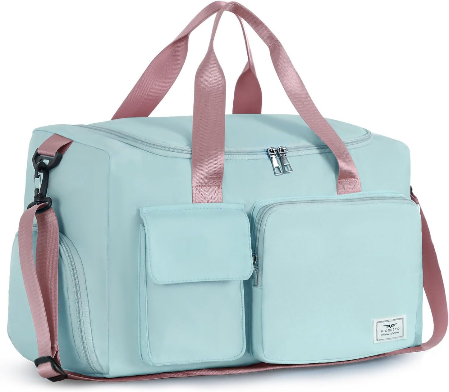 FIORETTO Women's Gym Duffle Bag with Shoes Compartment, 30L Capacity, Ideal for Travel, Gym, Sports, Duffel, Weekender