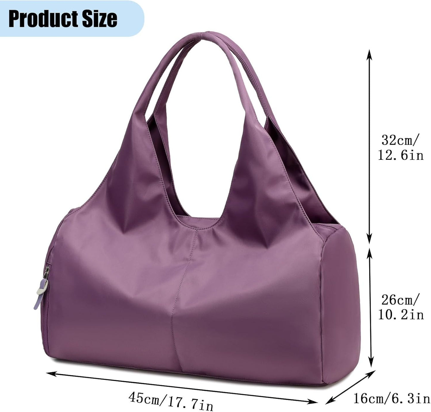 forestfish Yoga Gym Bag for Women with Shoes Compartment & Wet Dry Storage Pockets Lightweight Duffel Bag, Beige