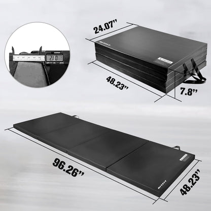 RitFit Upgraded Folding Exercise Mat, 2 Inch Thick Gymnastics Mat 3’x6’,4’x8’,4x10’,2'x8' with Carrying Handles for Yoga, MMA, Stretching, Core Workouts and Home Gym Protective Flooring