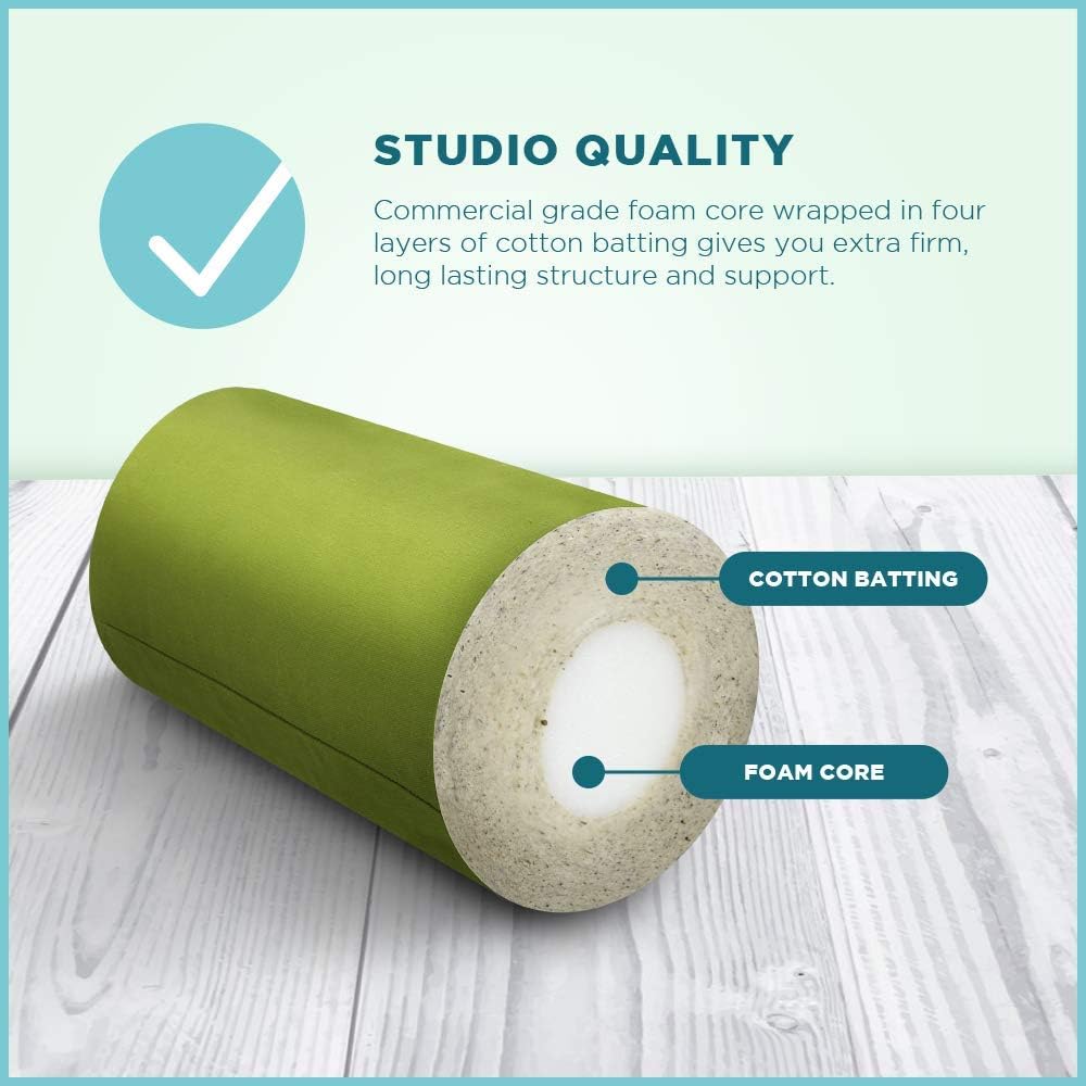 Bean Products Yoga Bolster - Made In The USA With Eco Friendly Materials - Round or Rectangular Support Cushions That Elevate Your Practice - Organic Hemp Cover