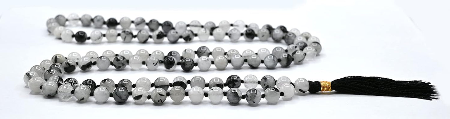 Amazing Gemstone 108 Beads Handmade Mala (Knotted, Rudraksha) - Colors B