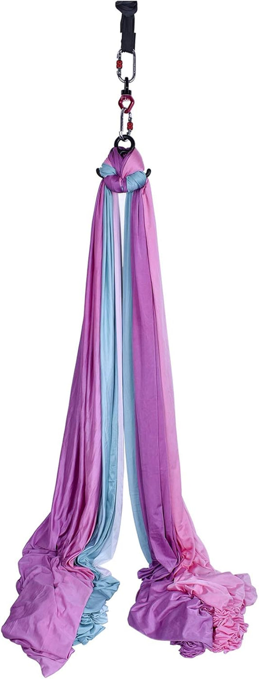 F.Life Aerial Silks 13 Yards Hardware Kit Acrobatics Dance double Point Yoga Hammock Include Carabiners Rescue 8 Swivel