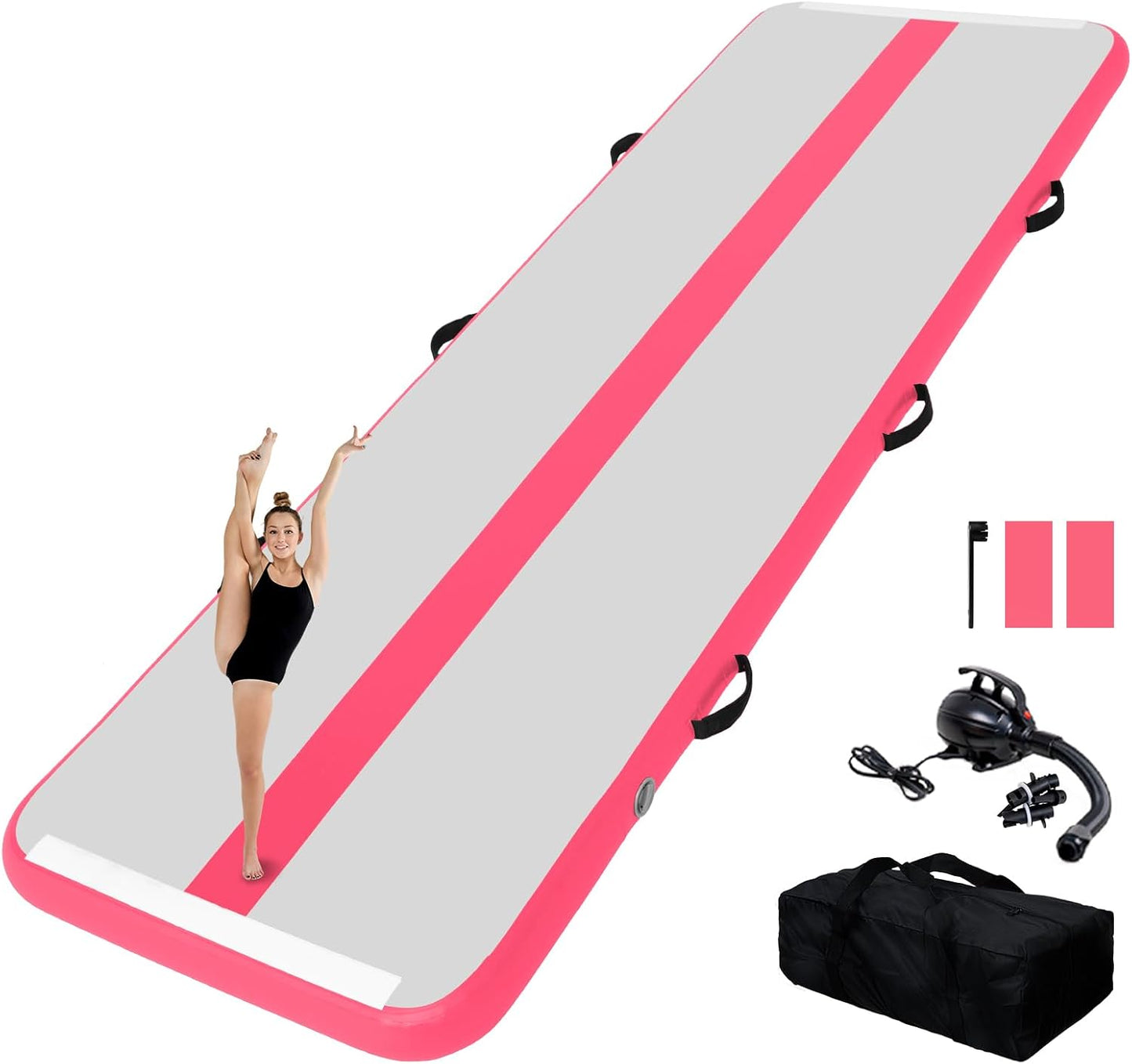 Tuxedo Sailor Inflatable Gymnastics Tumbling Mat Tumble Track Thickness Floor Mat With Electric Air Pump for Gymnastics/Training/Home/Cheerleading/Water/Gym/Yoga