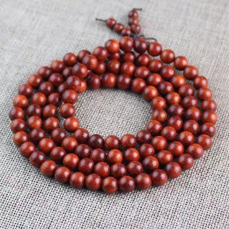 Handmade Mala Beads Bracelet 108 8mm Prayer Meditation Bracelet Sandalwood Elastic, Buddhist Beads, Prayer Mala Necklace for Men and Women Gifts