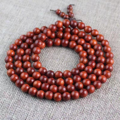 Handmade Mala Beads Bracelet 108 8mm Prayer Meditation Bracelet Sandalwood Elastic, Buddhist Beads, Prayer Mala Necklace for Men and Women Gifts