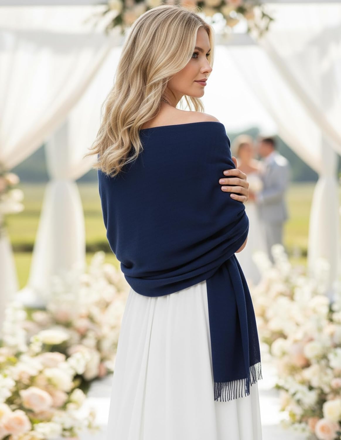 Women's Scarf Pashmina Shawls and Wraps for Evening Dress Wedding Bridal Bridesmaid Winter Warm Long Large Scarves - Colors A