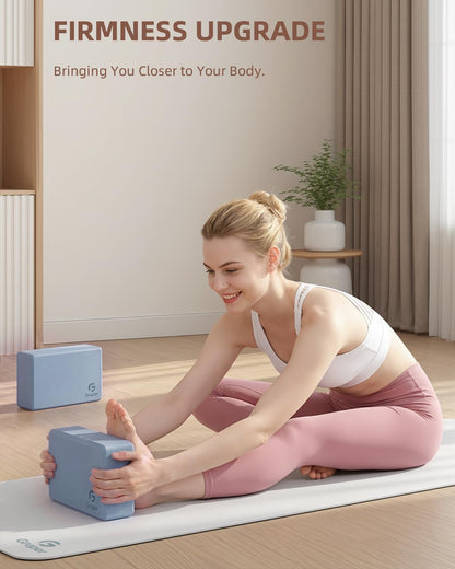 Gruper Yoga Blocks 2 Pack, 9"x6"x3" Exercise Blocks High-Density EVA Foam Blocks with Soft Non-Slip Surface, Lightweight Yoga Props for Yoga Pilates Meditation & Stretching
