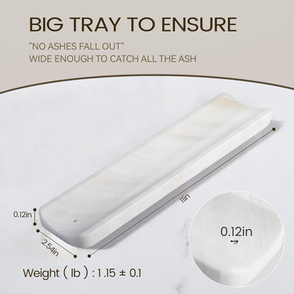 Koville Marble Incense Holder, Incense Holder for Sticks, Incense Sticks Holder Ash Catcher for Meditation Yoga SPA, Natural Stone Incense Burner, Home Table Decor (Green)