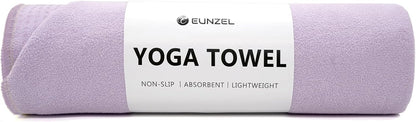 Eunzel Yoga Towel,Hot Yoga Mat Towel with Grip Dots Sweat Absorbent Non-Slip for Hot Yoga, Pilates and Workout 24" x72", Purple & Blue