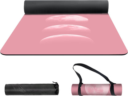 nuveti Yoga Mat Print Extra Thick TPE Non Slip Fitness Exercise Mat with Carrying Bag,72"x24" Extra Thick 6MM Exercise & Workout Mat for Yoga, Pilates Fitness and Floor Exercises - Colors B