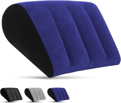 Prosixtoy Portable Wedge Pillow Inflatable Cushion - Body Positioners Lightweight Wedge Pillow for Sleeping, Leg Elevation, Use in Bed, Travel, Camping, Fast Inflating Deflation (Black)