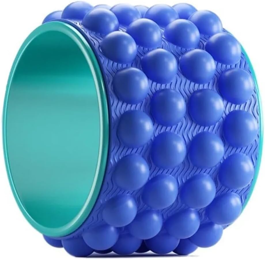 Deep Tissue Massage Yoga Wheel Portable Anti Slip Back Roller Open Back Design Open Shoulder Design Trigger Point Roller(Blue)