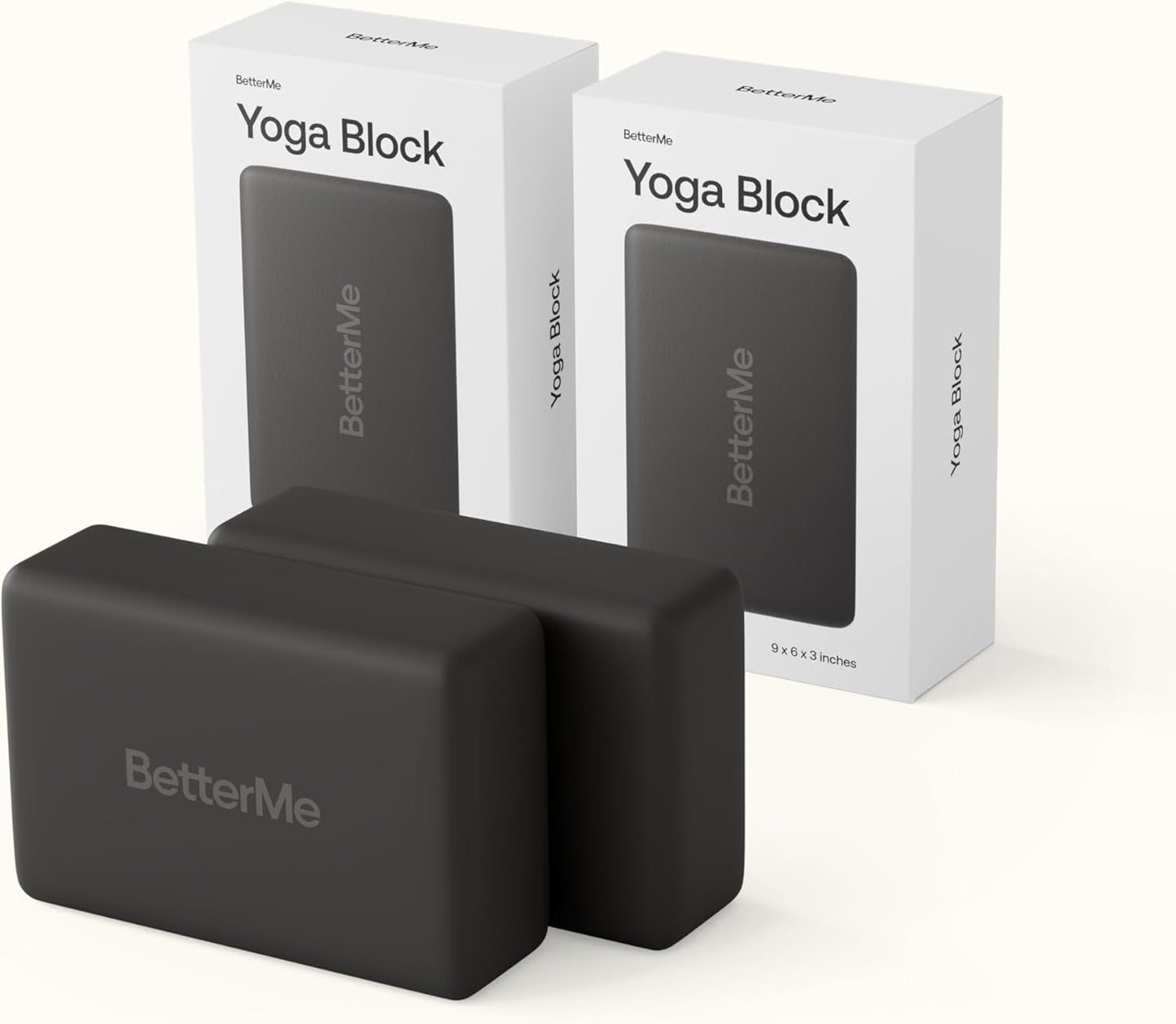 BetterMe Yoga Blocks Set of 2 – High Density Foam Yoga Blocks for Stretching, Pilates & Workouts – Lightweight Non-Slip Exercise Blocks for Flexibility & Balance