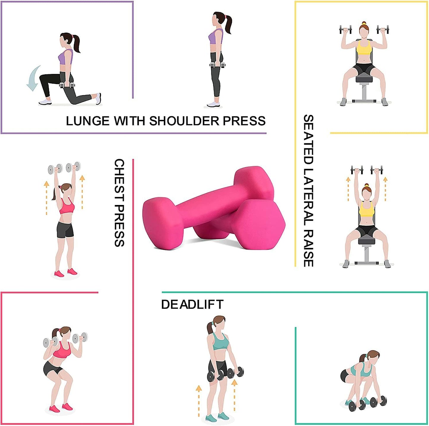 Balelinko Home Gym Equipment Workouts Strength Training Weight Loss Pilates Weights Yoga Sets Weights for Women, Men, Seniors and Youth