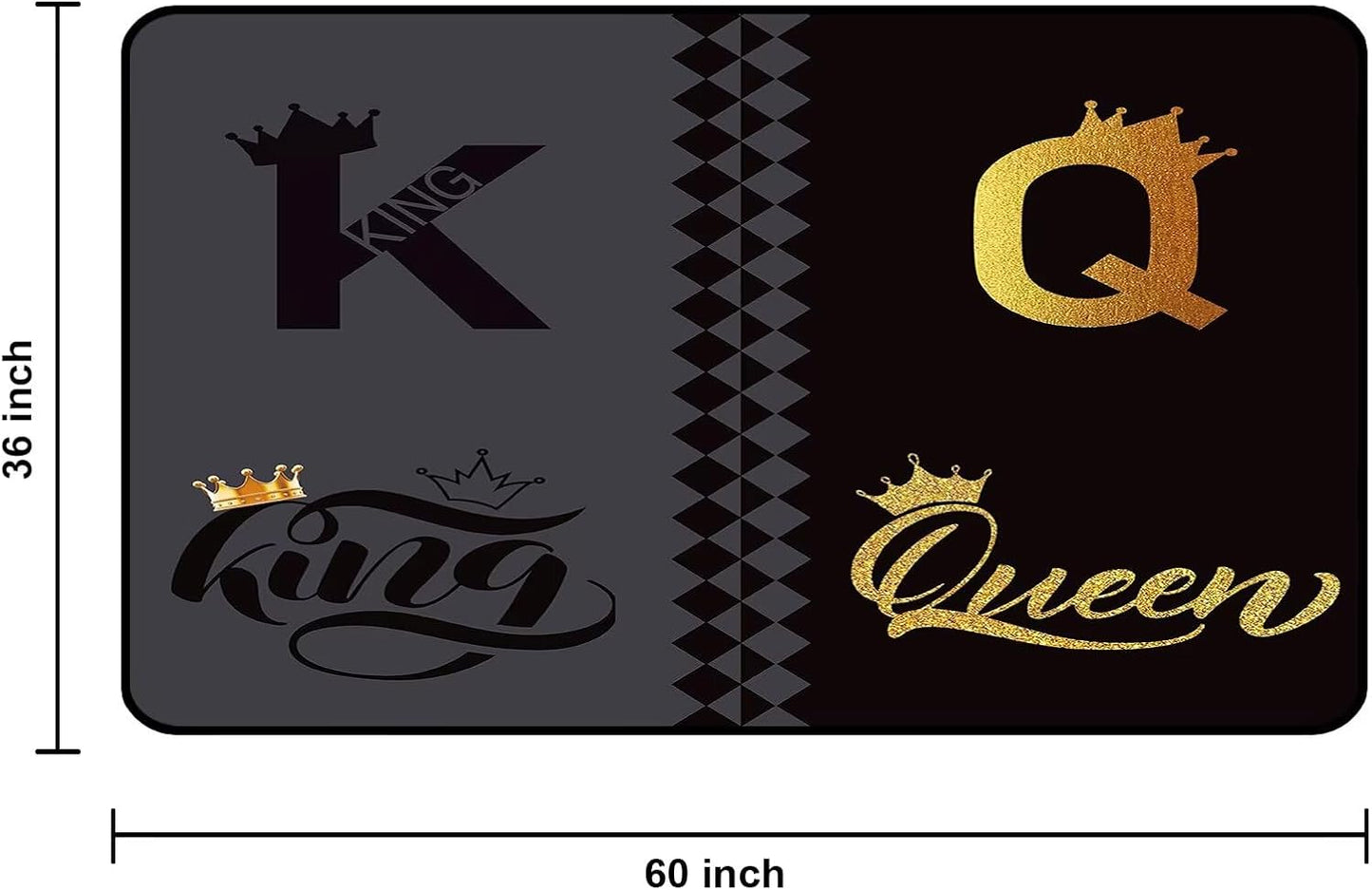 5' X 7' Queen and King Rug Black Grey Area Rugs Dining Living Room Bedroom Kitchen Office Yoga Room Washable Floor Mat Doormats Throw Rug Carpet Room Decor